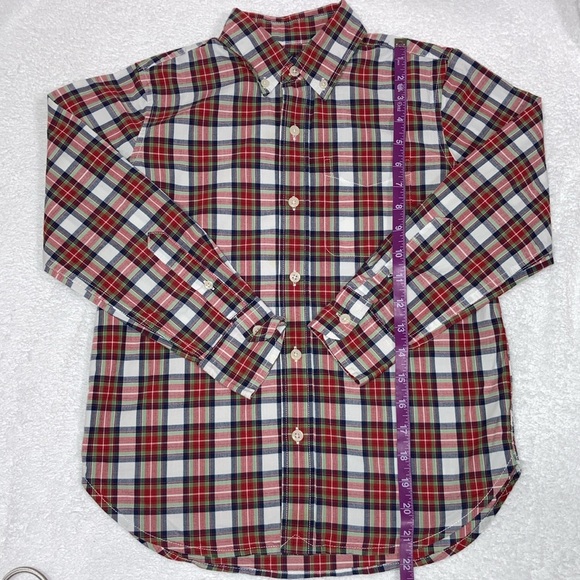 Gap red plaid button down dress shirt medium 8 - Picture 2 of 6